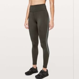 Lululemon Run Crew High-Rise Tight 28" Dark Olive/Obsidian/Grey Sage Size 2